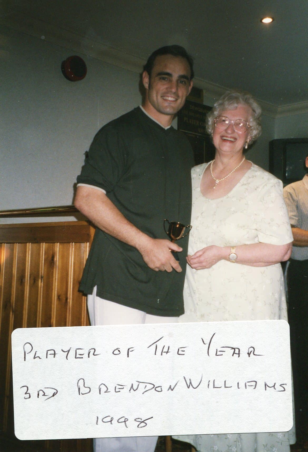 Elsie Fryer Collection - Brendon Williams Player Of The Year 1998 (3nd)